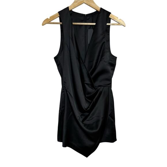 NEW NBD Urban Outfitters Laken Wrap Romper Black SMALL Mini Night Out Cocktail - Picture 13 of 13